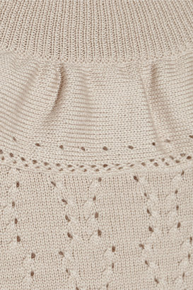 Miu Miu Ruffled pointelle-knit wool sweater