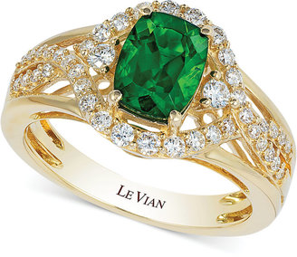 LeVian Chrome Diopside (1-1/3 ct. t.w.) and Diamond (3/8 ct. t.w.) Ring in 14k Gold
