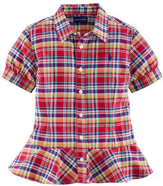 Ralph Lauren Childrenswear Plaid Cotton Top