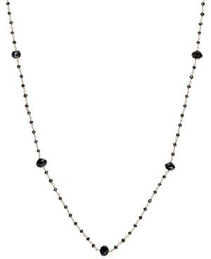 Macy's Black Diamond Station Necklace in 14k Gold (10 ct. t.w.)