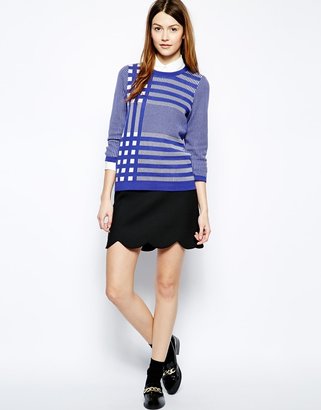 Jaeger Boutique by Knitted Top in Gingham Check