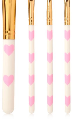 Forever 21 LOVE & BEAUTY Heart Print Cosmetic Brush Set