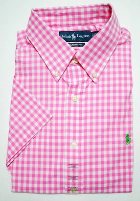 Polo Ralph Lauren New With Tag Mens Button Down SHORT SLEEVE Dress Shirt PINK