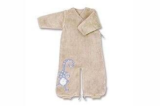 Baby Boum Unisex Baby 70cm Long 3-in-1 Sleeping Bag and Jumpsuit with Removeable Sleeves with Cute Monkey Appliqué Crunchy Beige 0-9 Months