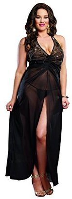 Dreamgirl Women's Plus Size Mystic Gown and G-String 2 Piece Set