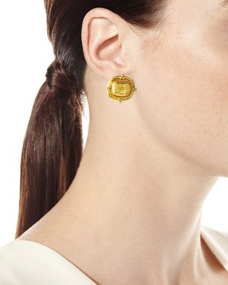 Elizabeth Locke 19k Gold Bee Clip/Post Earrings