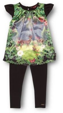 Ted Baker Girl's black woodland tunic and leggings set