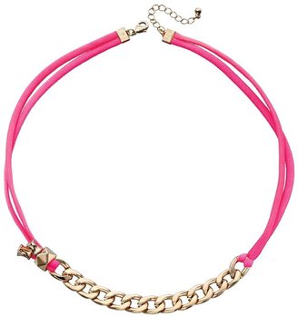 Fiorelli Pink Neon Necklace with Gold Plated Chain