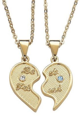Gold-Plated Best Friends Pendant Necklaces with Birthstone - Right Half