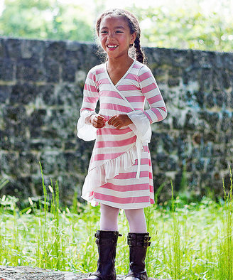 CRa Pink & ̈me Stripe Wrap Dress - Toddler & Girls