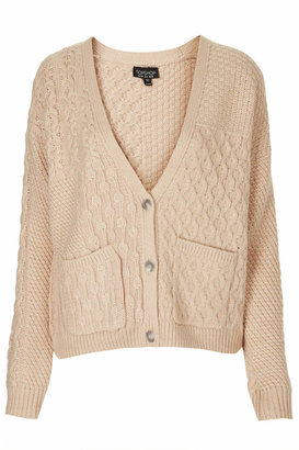 Topshop Patchwork cable cardigan