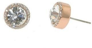 Swarovski Crystalline Rose gold crystal surround earrings