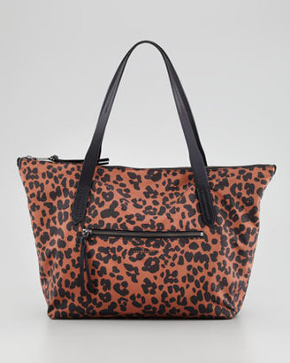 Cole Haan Parker Nylon Zip-Top Shopper Tote Bag, Leopard Print