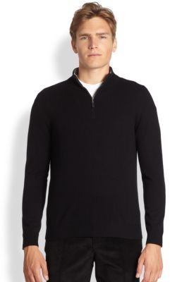 Saks Fifth Avenue Half-Zip Mockneck Cashmere Sweater