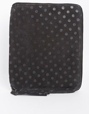 Ganni Leather iPad Case - Black