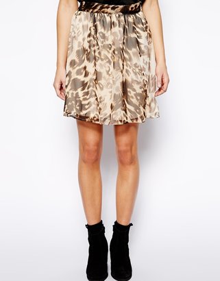 Vero Moda Leopard Flippy Skirt