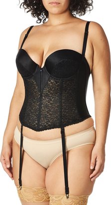 Lace Low Plunge Bustier with Garters