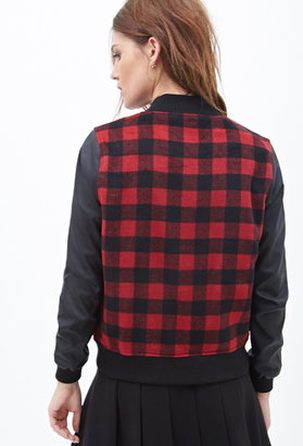 Forever 21 Faux Leather Plaid Jacket
