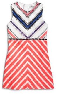 Milly Minis Girl's Couture Stripe Mitered Dress