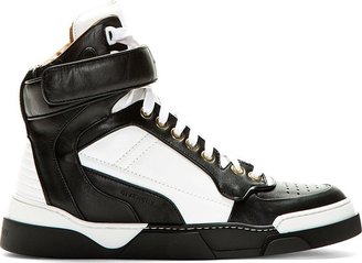 Givenchy Black & White Leather Tyson High-Top Sneakers