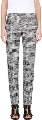 Calvin Klein Collection Black and White Jacquard Brush Slice Tamar Trousers
