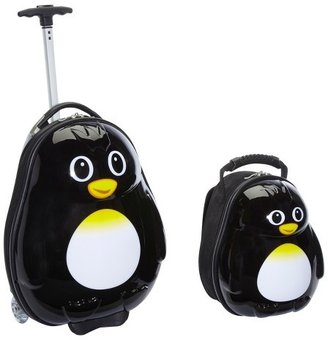 Travel BuddiesTM Percy Penguin Roller and Backpack Luggage Set - Black