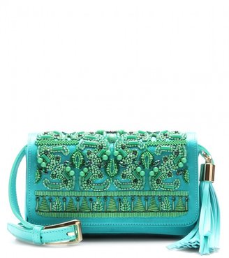 Emilio Pucci Beaded satin and leather shoulder bag