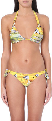 Agua De Coco Shoal-Print Triangle Bikini Top - for Women