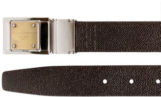 Dolce & Gabbana 30mm Reversible Saffiano Leather Belt