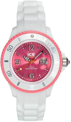 Ice Watch Ice-Watch Ladies Classic White Stripe With Pink Dial And Trim Watch