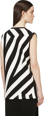 Gareth Pugh Black & White Graphic Stripe Sleeveless Sweatshirt