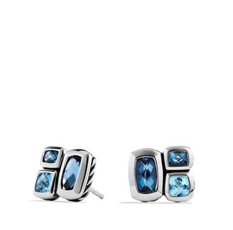 David Yurman Confetti Earrings with Blue Topaz and Hampton Blue Topaz