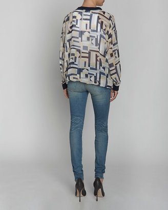 Emma Cook Printed Chiffon Sweatshirt