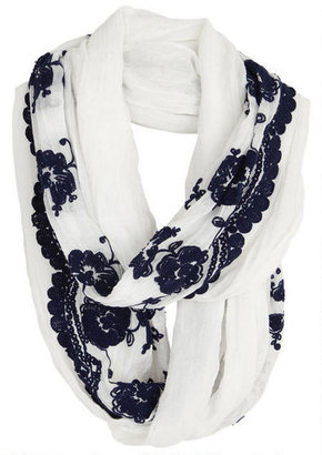 Delia's Floral Embroidered Woven Scarf