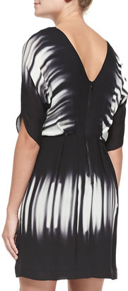 Milly Ombre Dolman-Sleeve Silk Dress