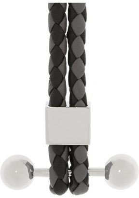 Givenchy Shark Tooth Piercing bracelet in braided black and gray leather