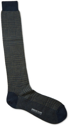Bresciani Patterned Knee-Length Wool-Blend Socks