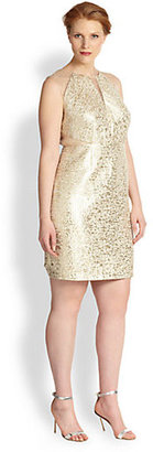 Kay Unger Kay Unger, Sizes 14-24 Gold Shimmer Dress