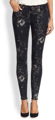 7 For All Mankind Floral-Print Skinny Jeans