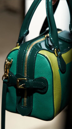 Burberry The Mini Bee in Hand-Painted Leather with Patent Trim