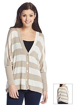Living Doll Rugby Stripe Hacci Cardigan