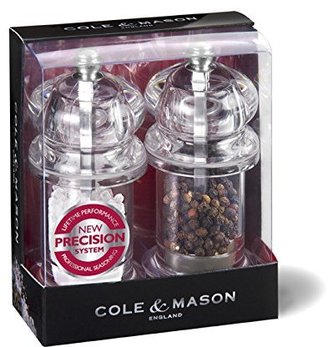 Cole & Mason H57508P Precision 575 Acrylic Salt and Pepper Mill Gift Set, Transparent