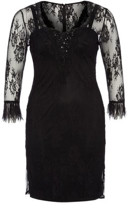 House of Fraser Viviana Plus Size Long sleeve lace cocktail dress