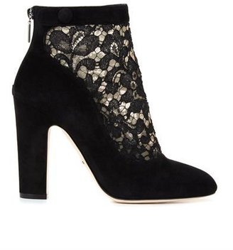 Dolce & Gabbana Vally lace and suede boots