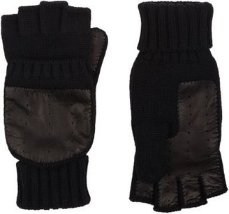 Barneys New York Leather-Palm Fingerless Gloves