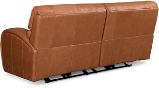 Damon Leather Reclining Sofa, Power Recliner 82"W x 39"D x 38"H