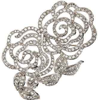 Brooks Brothers Crystal Open Flower Brooch