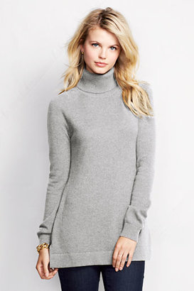 Lands' End Women's Year Round Cashmere Easy Turtleneck Tunic Sweater