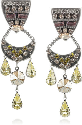Dannijo Jelani silver-plated Swarovski crystal drop earrings