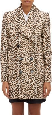 Carven Leopard-Spot Double-Breasted Coat